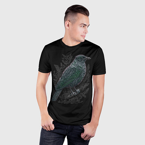 Мужская спорт-футболка Чёрный Ворон птица тёмная / 3D-принт – фото 3