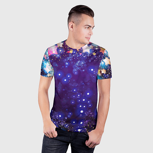 Мужская спорт-футболка Звездочки - космическое небо / 3D-принт – фото 3
