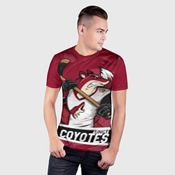 Футболка спортивная мужская Arizona Coyotes маскот, цвет: 3D-принт — фото 2