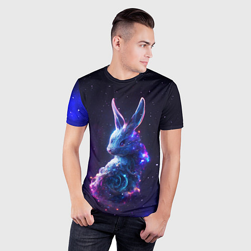 Мужская спорт-футболка Космический звёздный кролик / 3D-принт – фото 3
