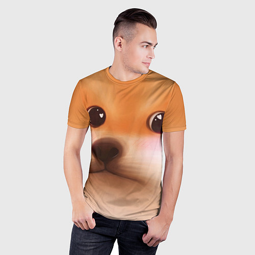 Мужская спорт-футболка Милый доге мем / 3D-принт – фото 3
