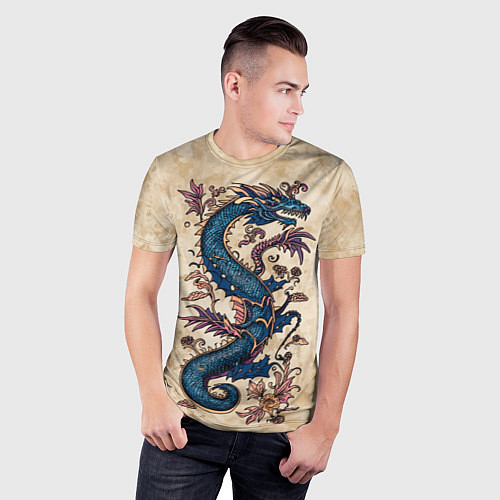 Мужская спорт-футболка Irezumi японский дракон-змей / 3D-принт – фото 3
