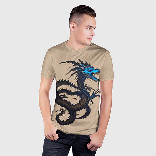 Мужская спорт-футболка Irezumi - японский дракон / 3D-принт – фото 3