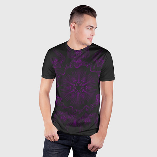Мужская спорт-футболка Фиолетовый узор / 3D-принт – фото 3