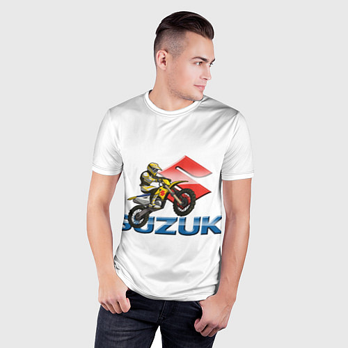 Мужская спорт-футболка Suzuki motorcycle / 3D-принт – фото 3
