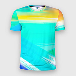 Футболка спортивная мужская Абстрактные цветные линии - диагонали, цвет: 3D-принт