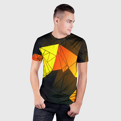 Мужская спорт-футболка Абстрактная геометрия фигур / 3D-принт – фото 3