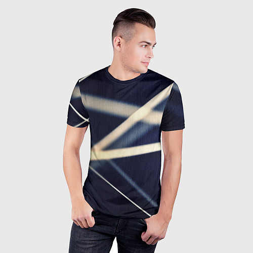 Мужская спорт-футболка Полосатая абстракция / 3D-принт – фото 3