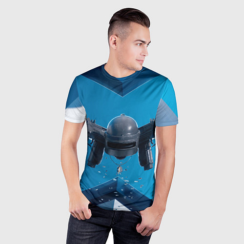 Мужская спорт-футболка PUBG шлем / 3D-принт – фото 3