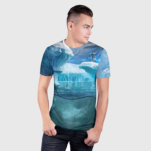 Мужская спорт-футболка Subnautica - КРАБ на леднике / 3D-принт – фото 3