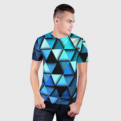Футболка спортивная мужская Blue triangle, цвет: 3D-принт — фото 2