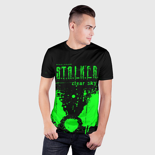 Мужская спорт-футболка Stalker clear sky radiation / 3D-принт – фото 3