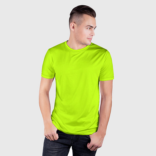 Мужская спорт-футболка Лайм цвет: однотонный лаймовый / 3D-принт – фото 3