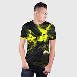 Футболка спортивная мужская Yellow gold abstraction, цвет: 3D-принт — фото 2