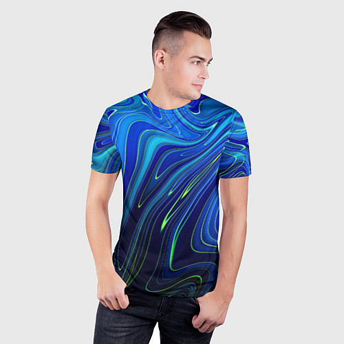 Мужская спорт-футболка Blurred colors / 3D-принт – фото 3