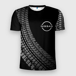 Мужская спорт-футболка Nissan tire tracks