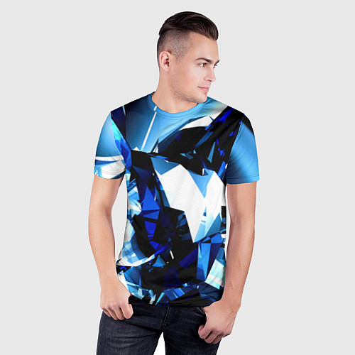 Мужская спорт-футболка Crystal blue form / 3D-принт – фото 3