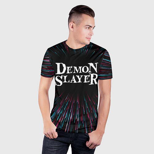 Мужская спорт-футболка Demon Slayer infinity / 3D-принт – фото 3