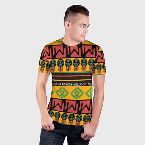 Мужская спорт-футболка Цвета африки / 3D-принт – фото 3