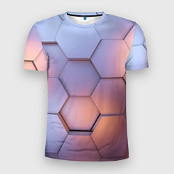 Футболка спортивная мужская Металлические шестиугольники, цвет: 3D-принт