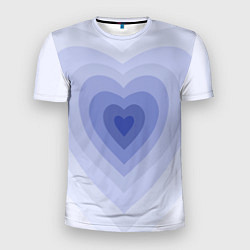 Футболка спортивная мужская Голубое сердце градиент, цвет: 3D-принт