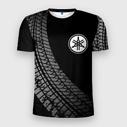 Футболка спортивная мужская Yamaha tire tracks, цвет: 3D-принт