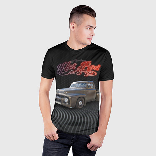 Мужская спорт-футболка Хот род на базе модели Ford F-100 / 3D-принт – фото 3