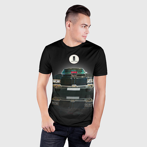 Мужская спорт-футболка Мощная спортивная машина Oldsmobile Cutlass / 3D-принт – фото 3