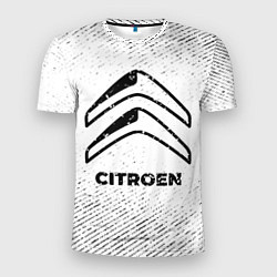 Футболка спортивная мужская Citroen с потертостями на светлом фоне, цвет: 3D-принт