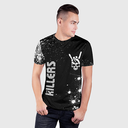 Мужская спорт-футболка The Killers и рок символ на темном фоне / 3D-принт – фото 3