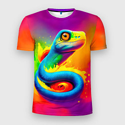 Футболка спортивная мужская Змейка в красках, цвет: 3D-принт