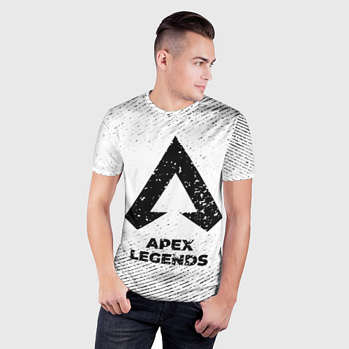 Мужская спорт-футболка Apex Legends с потертостями на светлом фоне / 3D-принт – фото 3