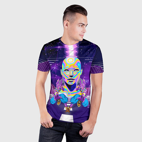 Мужская спорт-футболка Goddess with two Beerus - vaporwave / 3D-принт – фото 3