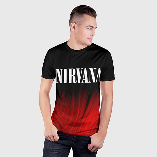 Мужская спорт-футболка Nirvana red plasma / 3D-принт – фото 3