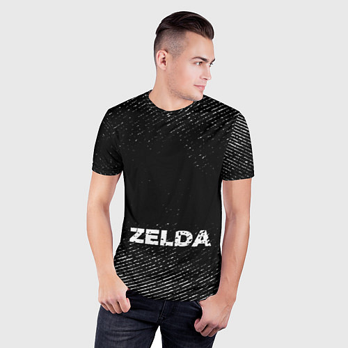 Мужская спорт-футболка Zelda с потертостями на темном фоне / 3D-принт – фото 3