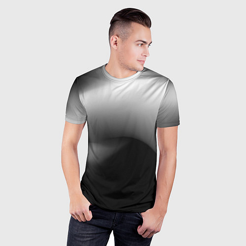 Мужская спорт-футболка Градиент черный / 3D-принт – фото 3