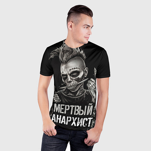 Мужская спорт-футболка Мертвый анархист панк / 3D-принт – фото 3