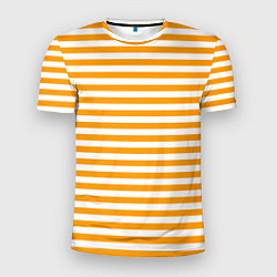 Мужская спорт-футболка Тельняшка оранжевая МЧС