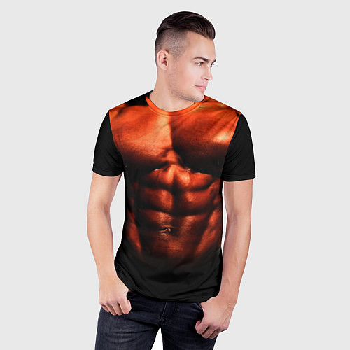 Мужская спорт-футболка Мускулситое тело / 3D-принт – фото 3