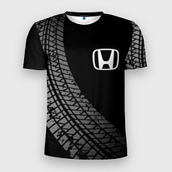 Футболка спортивная мужская Honda tire tracks, цвет: 3D-принт