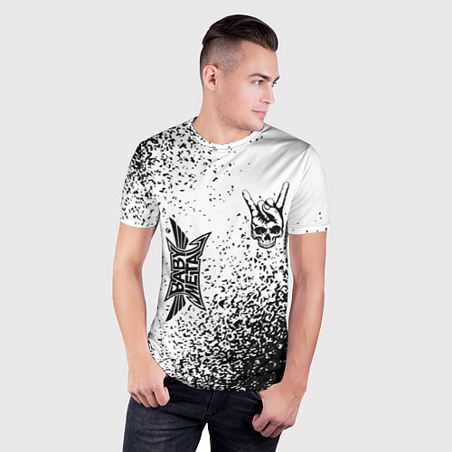 Мужская спорт-футболка Babymetal и рок символ на светлом фоне / 3D-принт – фото 3