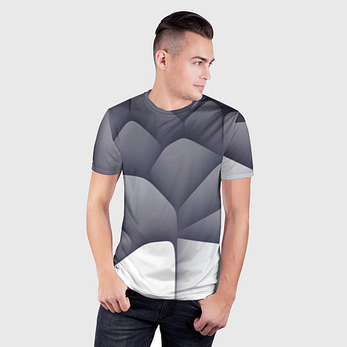 Мужская спорт-футболка Паттерн из гладких камней / 3D-принт – фото 3