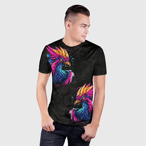 Мужская спорт-футболка Киберпанк Птица / 3D-принт – фото 3