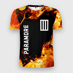 Футболка спортивная мужская Paramore и пылающий огонь, цвет: 3D-принт
