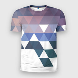 Футболка спортивная мужская Абстрактные разноцветные треугольники в паттерне, цвет: 3D-принт