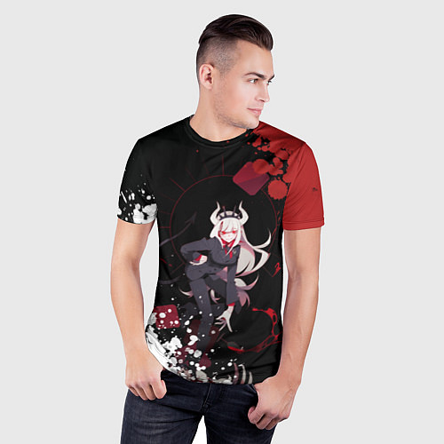 Мужская спорт-футболка Helltaker Lucifer арт краска / 3D-принт – фото 3