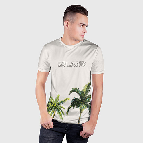 Мужская спорт-футболка Пальмы island / 3D-принт – фото 3