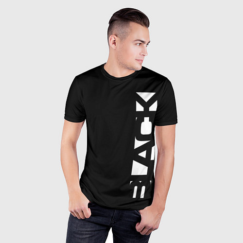 Мужская спорт-футболка Black minimalistik / 3D-принт – фото 3