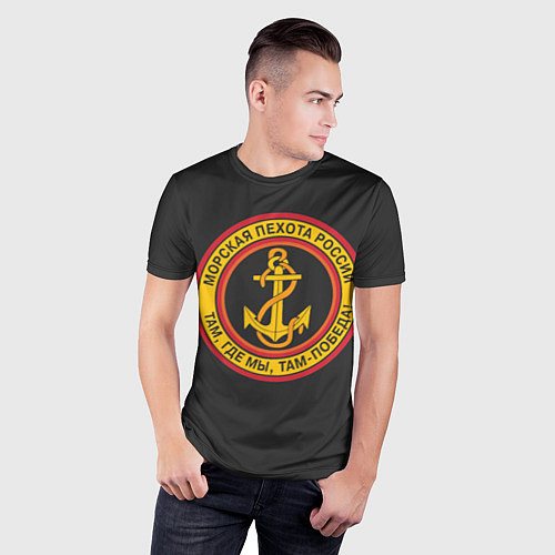 Мужская спорт-футболка Морская пехота России - ВМФ / 3D-принт – фото 3