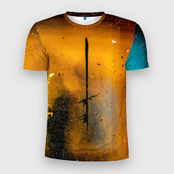 Футболка спортивная мужская Оранжевые тени и краски, цвет: 3D-принт
